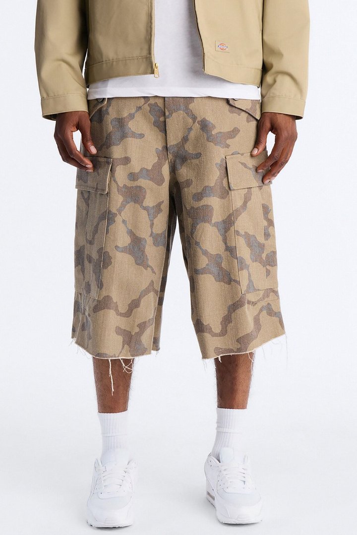 Baggy Subtle Distressed Short - Brown