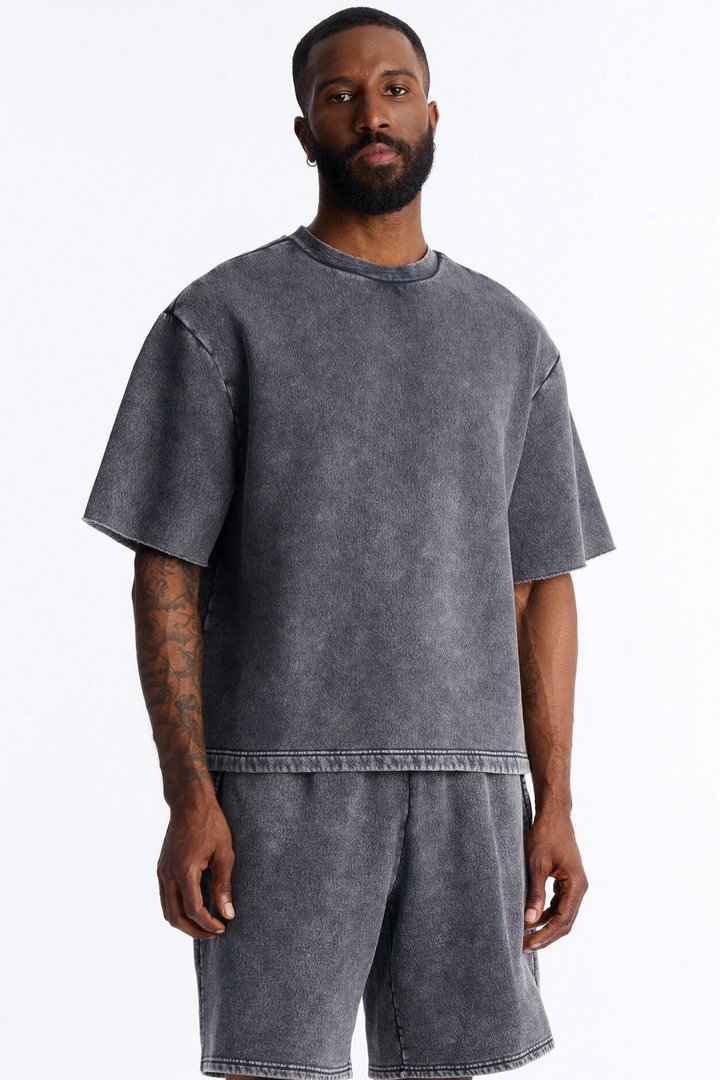 On The Go Washed Tee - Charcoal