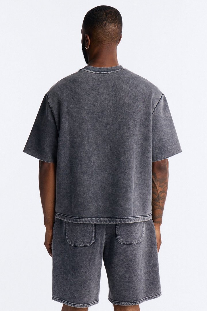 On The Go Washed Tee - Charcoal