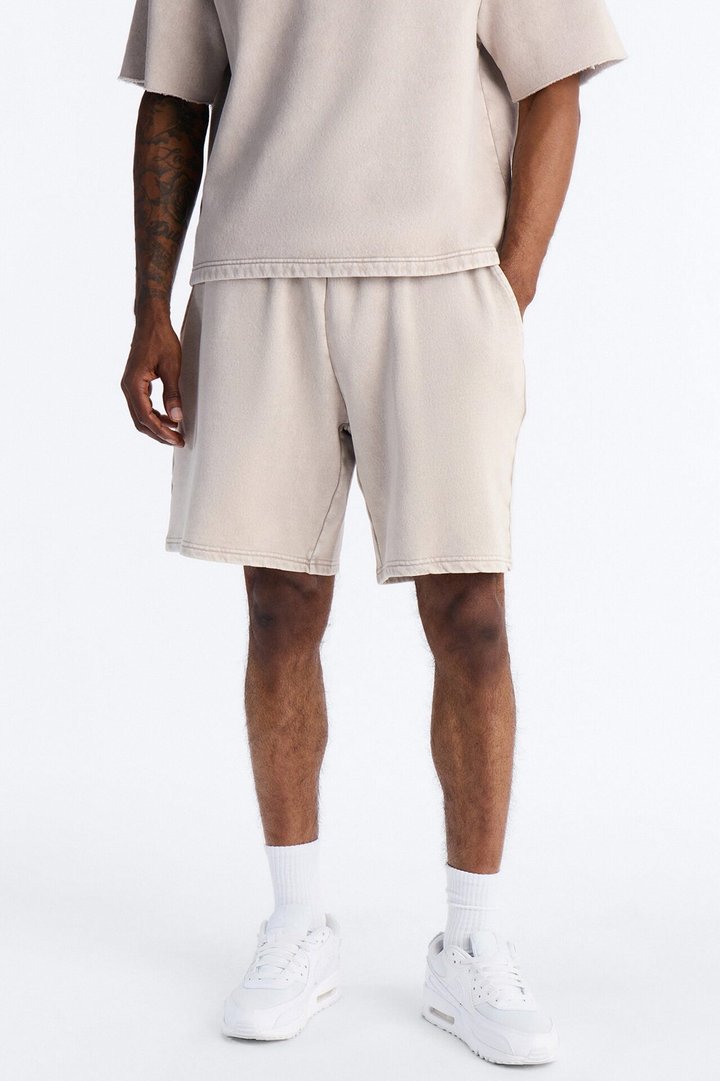 On The Go Washed Sweatshort - Taupe
