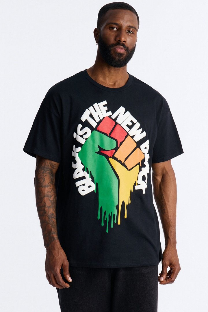 Black Is The New Black Oversized Short Sleeve Tee - Black