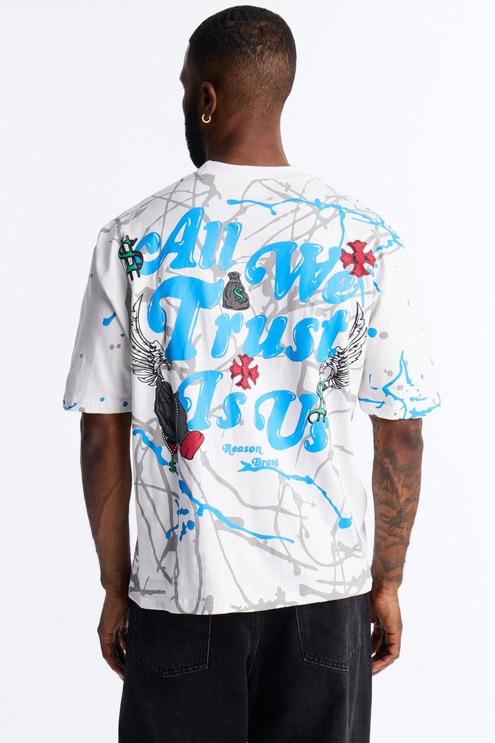 All We Trust Is Money Short Sleeve Tee - White