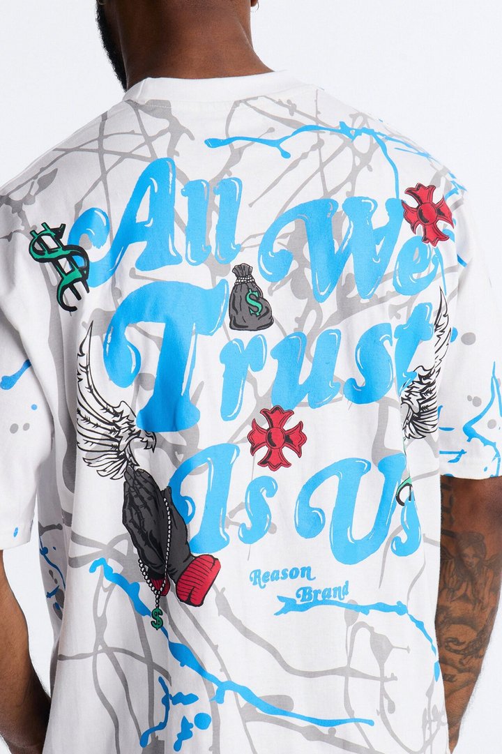 All We Trust Is Money Short Sleeve Tee - White