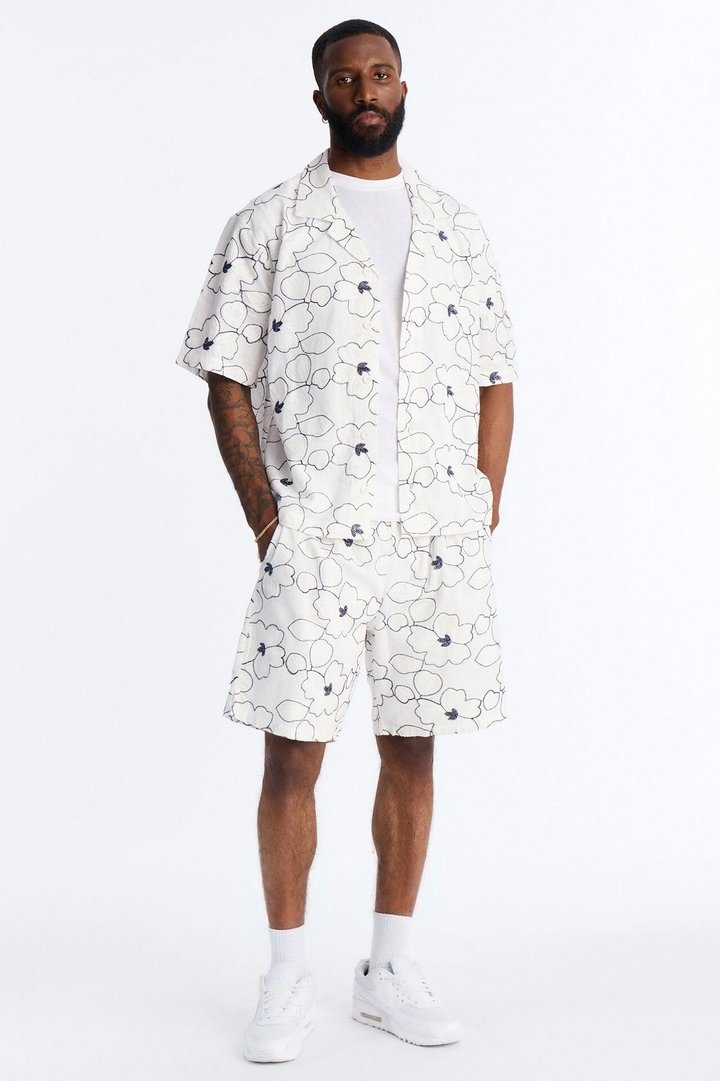 Relaxed Sand Blossom Short - White/combo