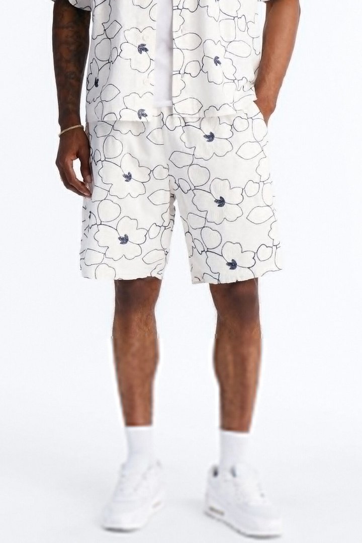 Relaxed Sand Blossom Short - White/combo