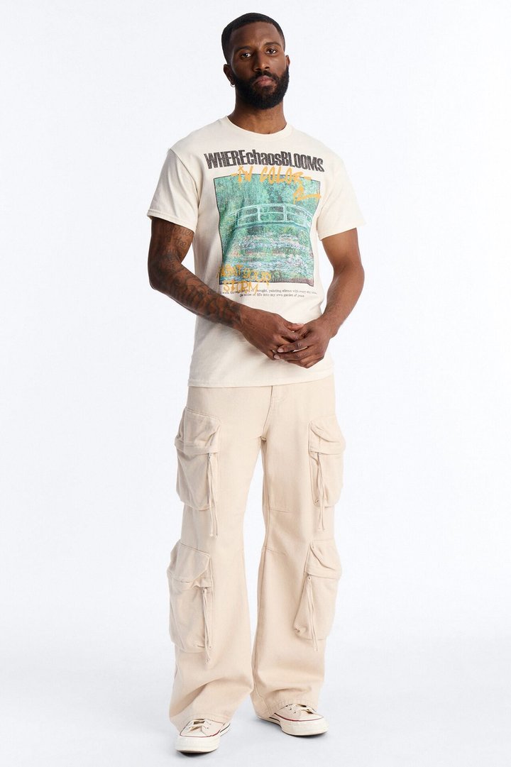 Monet Where Chaos Blooms Short Sleeve Tee - Natural