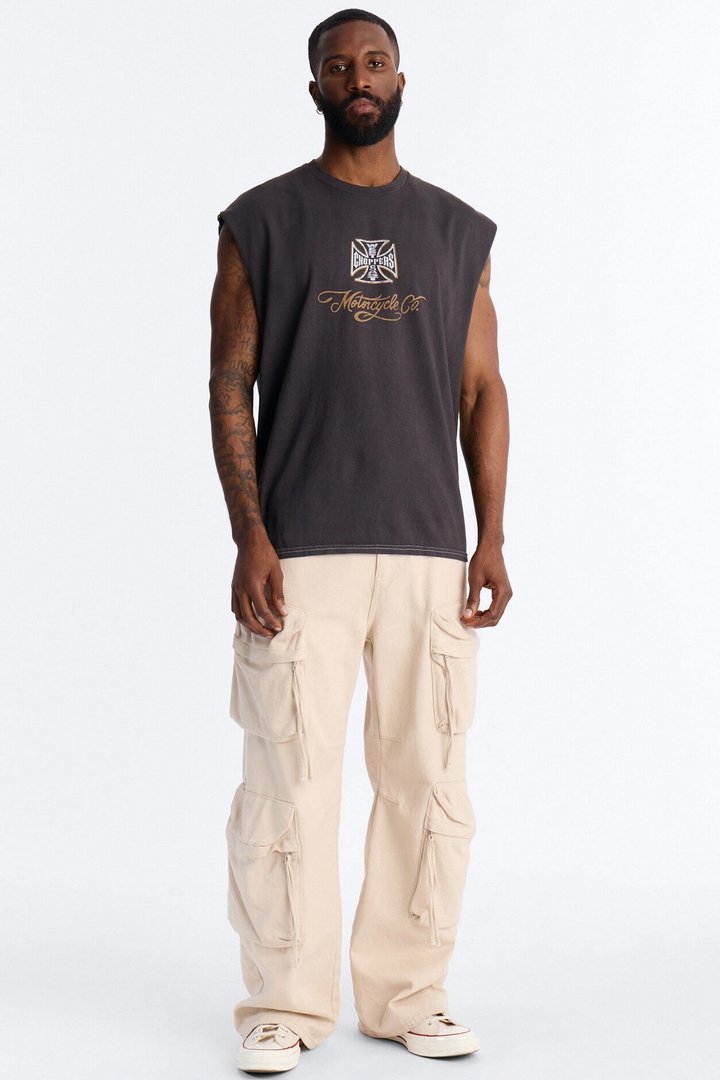 West Coast Choppers Motorcycle Club Muscle Tee - Black Wash