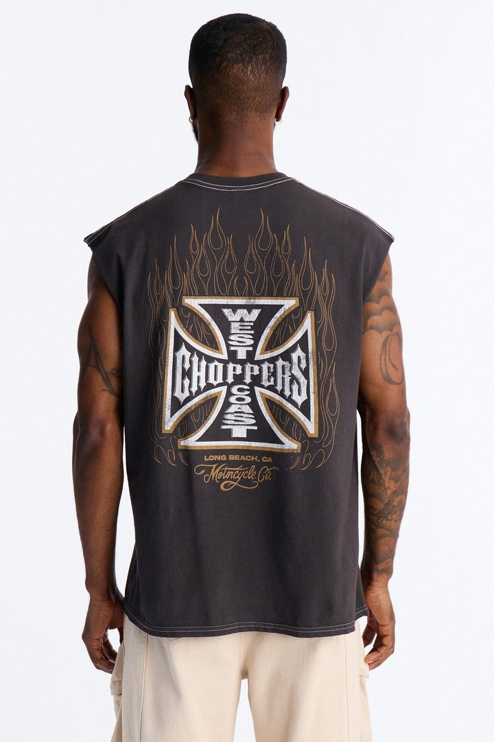 West Coast Choppers Motorcycle Club Muscle Tee - Black Wash