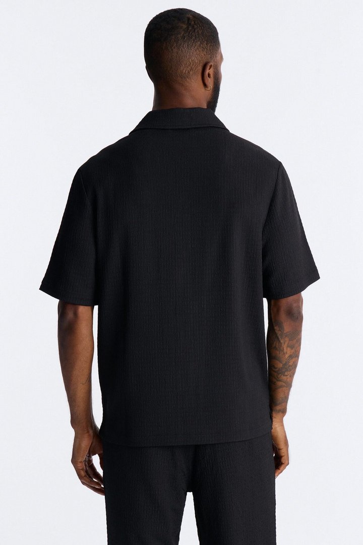 Burton Cuban Collar Button Up Shirt - Black