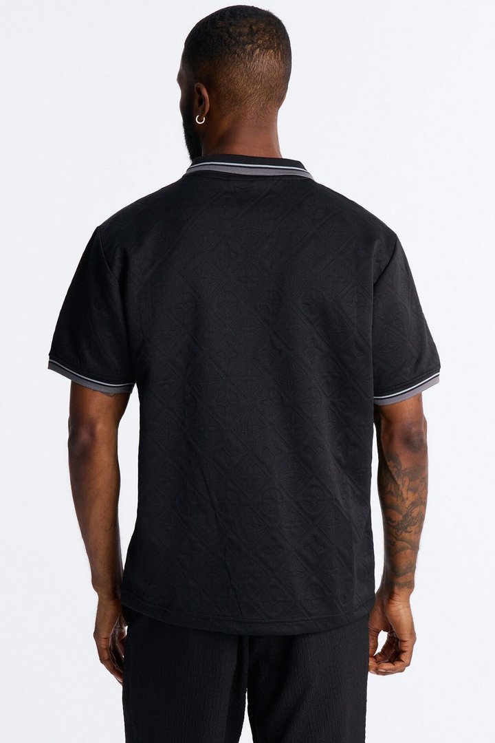 Saints Diamond Star Johnny Collar Polo - Black