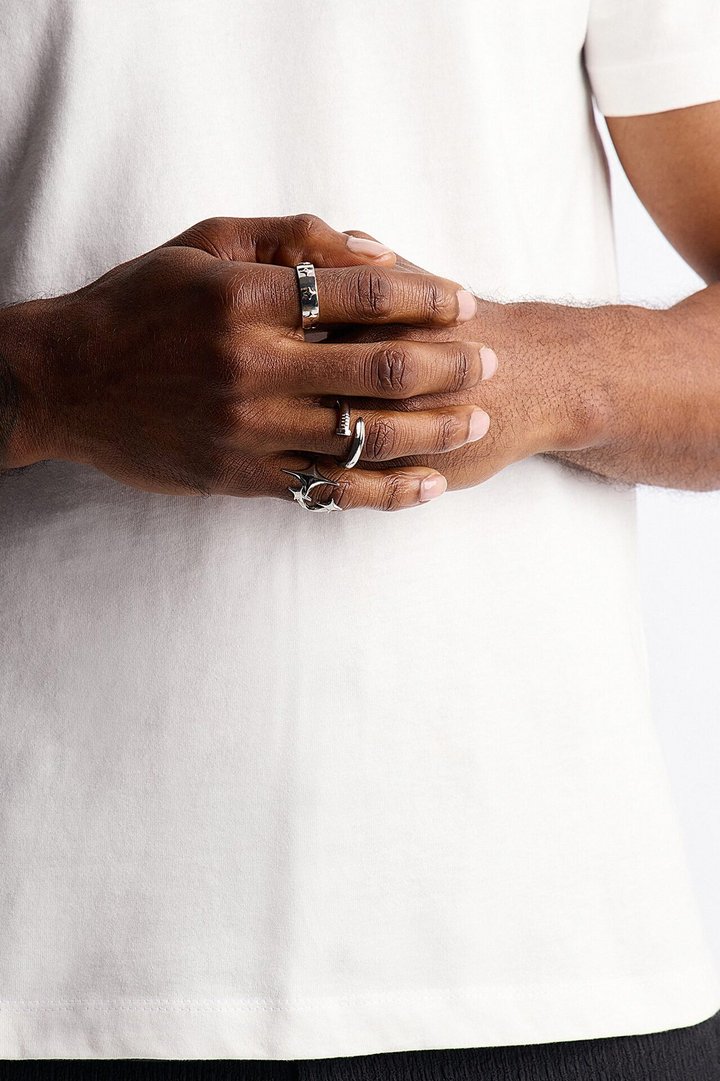 Starry Edge Multi Size Ring Set - Silver