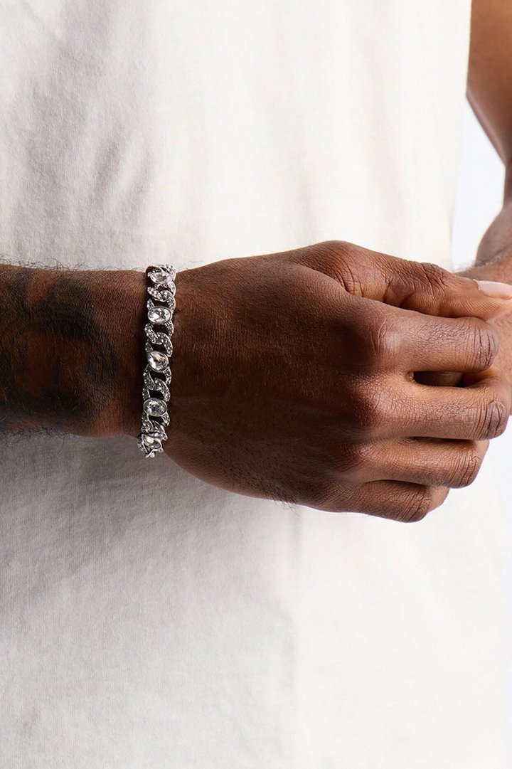 Opulent Oval Chain Bracelet - Silver