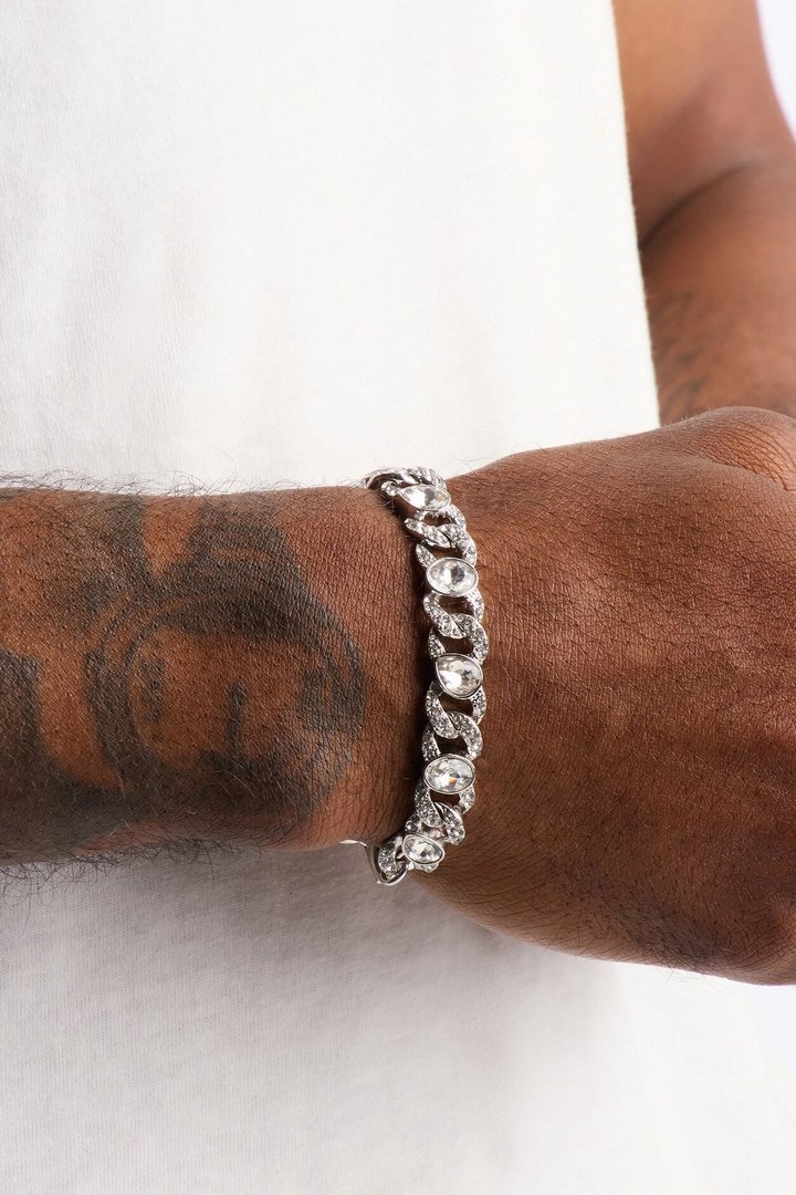 Opulent Oval Chain Bracelet - Silver