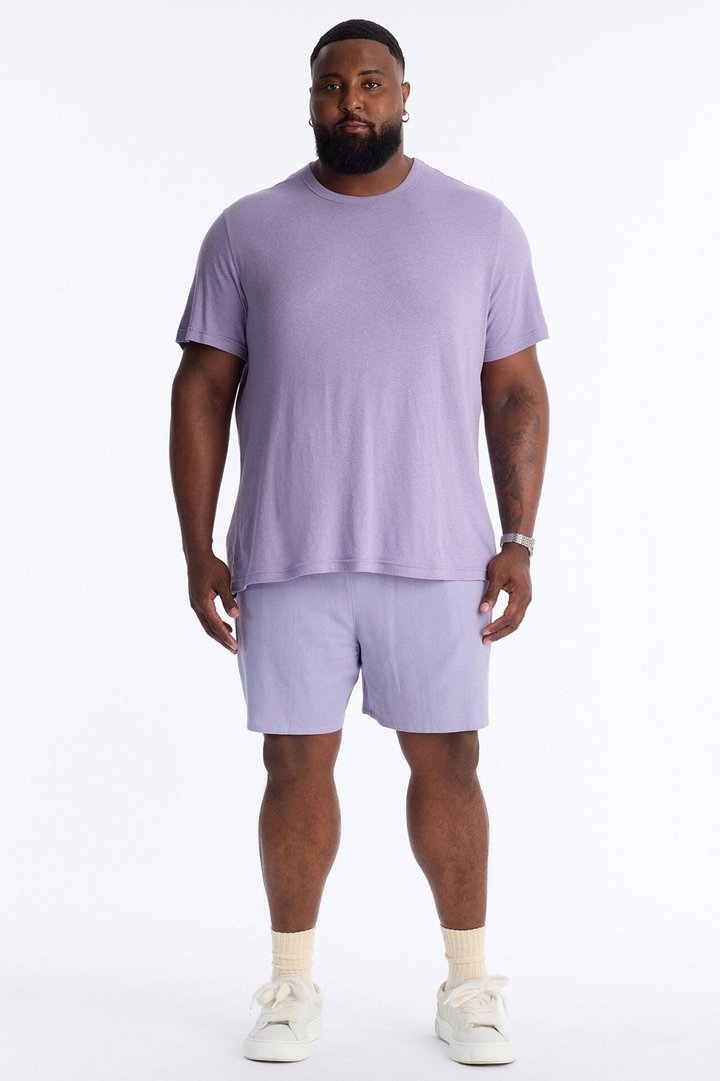 Bahamas Linen Crew Tee - Lavender