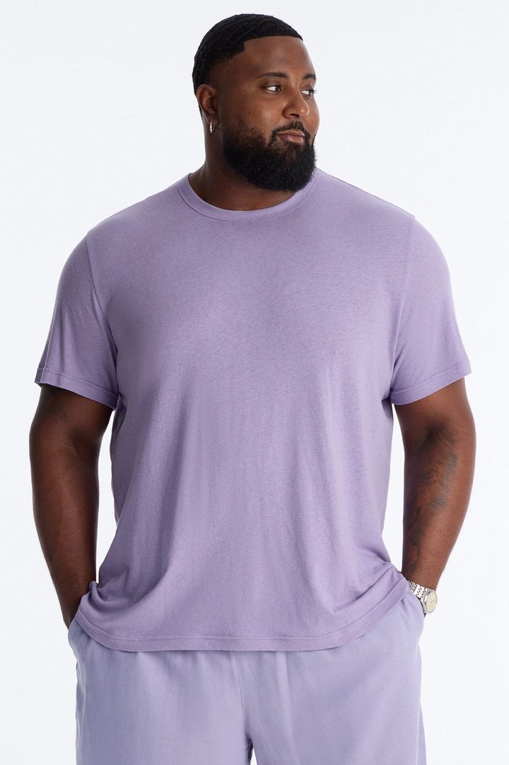 Bahamas Linen Crew Tee - Lavender