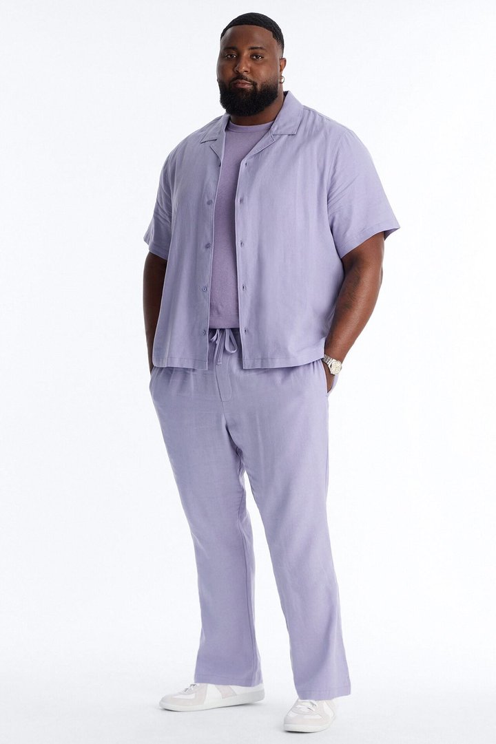 Bahamas Linen Slim Pull On Pants - Lavender