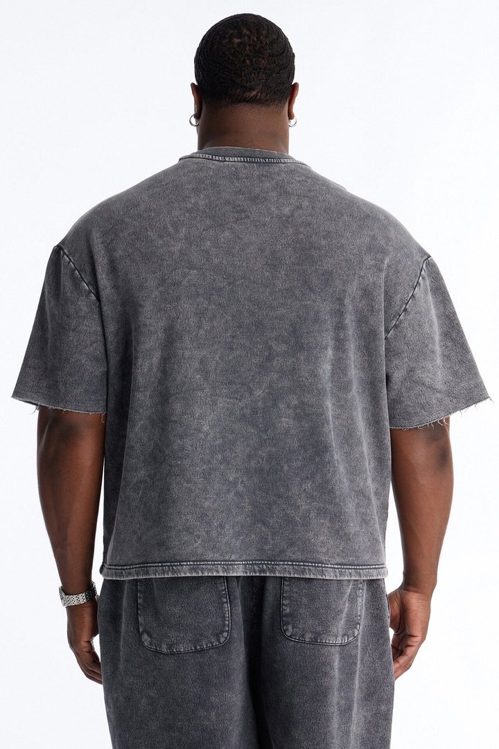 On The Go Washed Tee - Charcoal