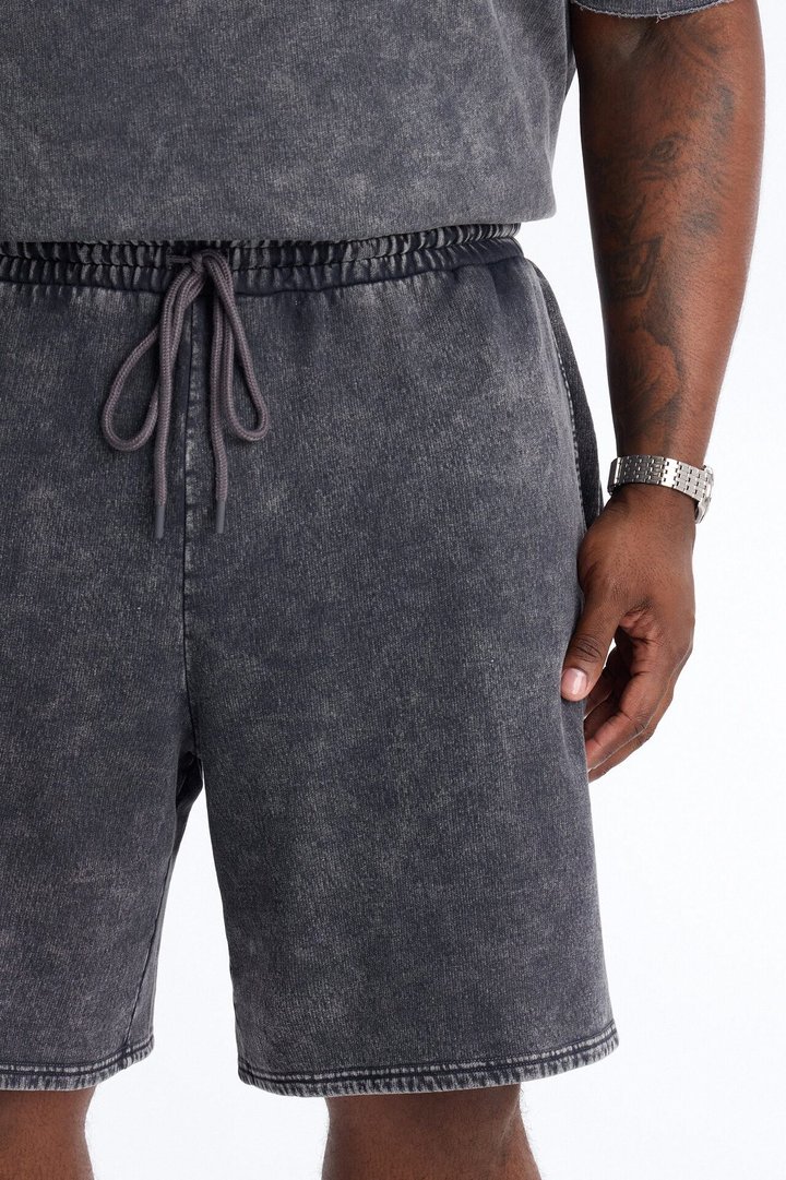On The Go Washed Sweatshort - Charcoal