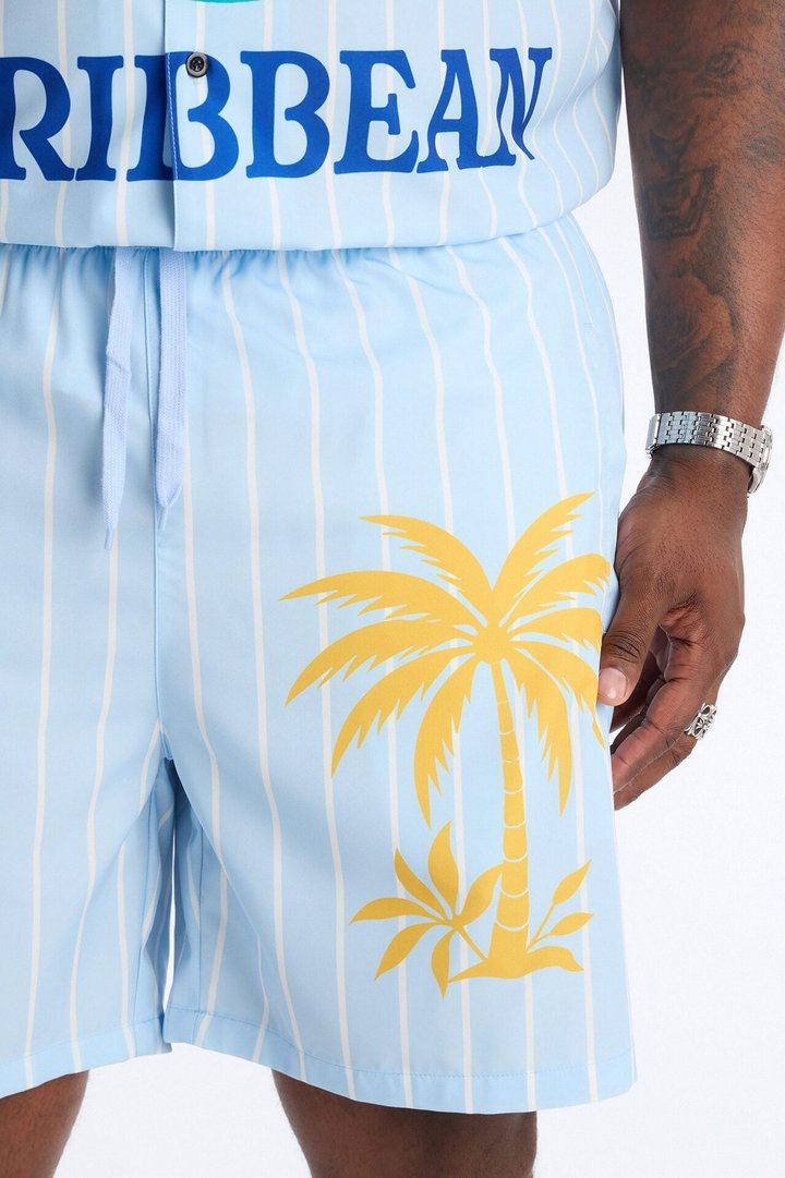 Relaxed Caribbean Vacay Short - Blue
