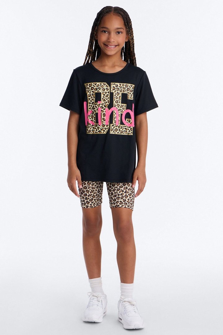 Mini Always Be Kind Bike Short Set - Black/combo