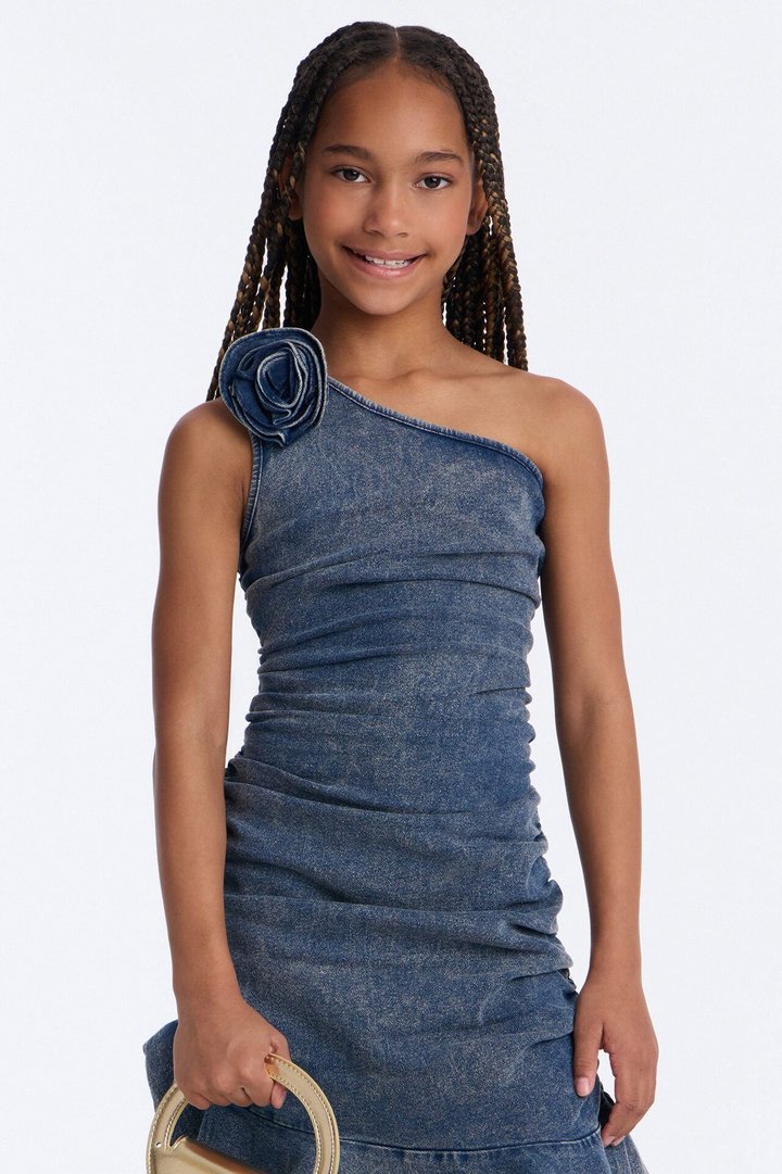 Mini Arianna Denim Dress - Dark Wash