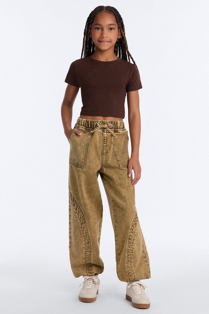Mini Alicia Washed Jogger Twill Pant - Olive