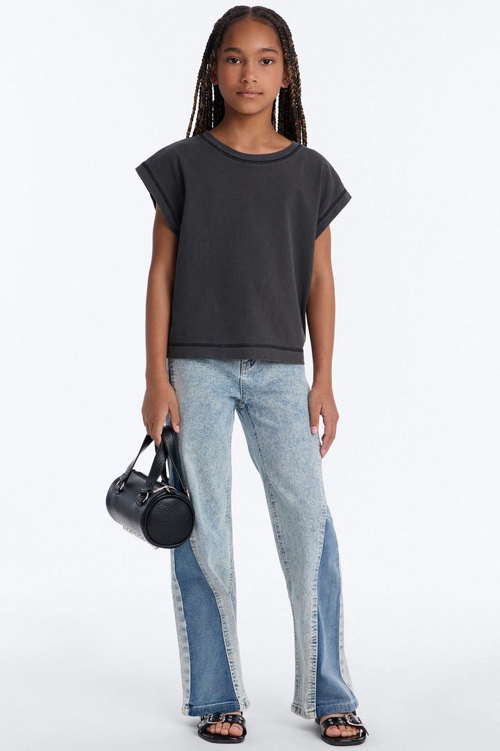 Mini On The Right Track Wide Leg Jeans - Medium Wash