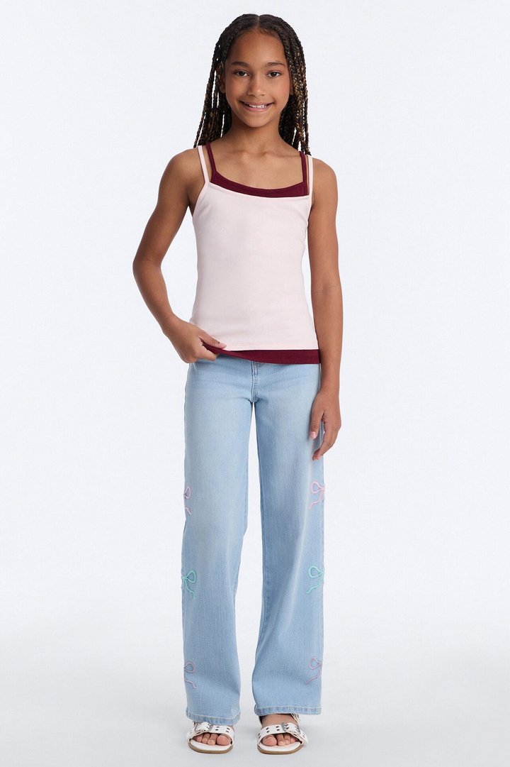 Mini Soho Babe Double Layered Cami Top - Pink/combo