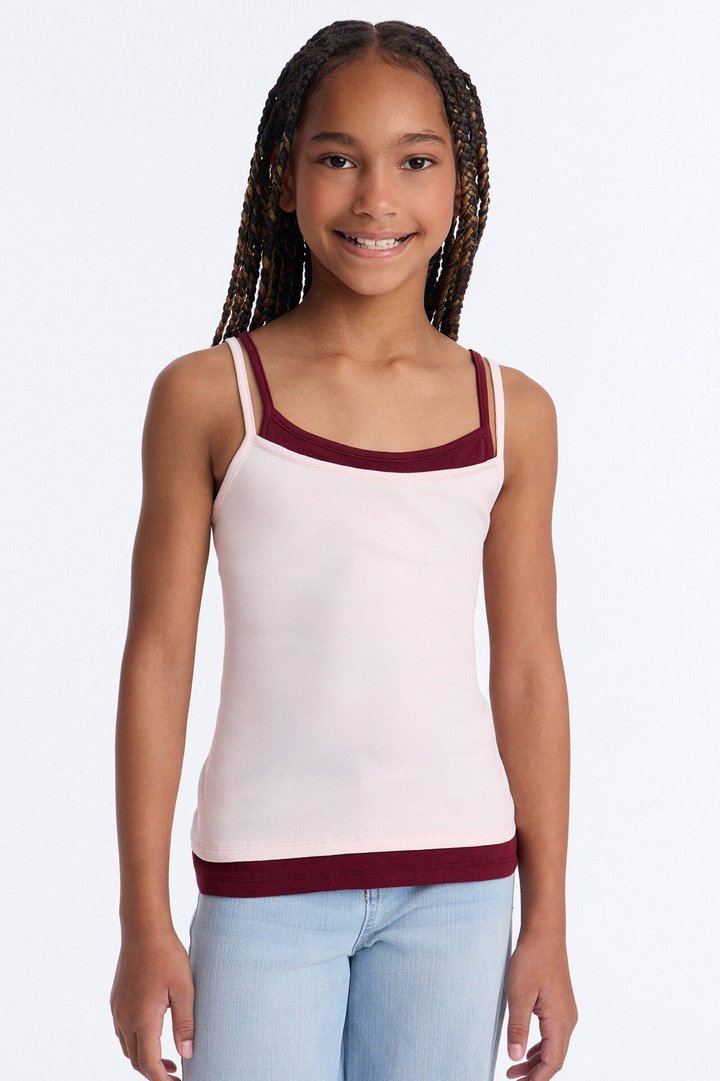 Mini Soho Babe Double Layered Cami Top - Pink/combo
