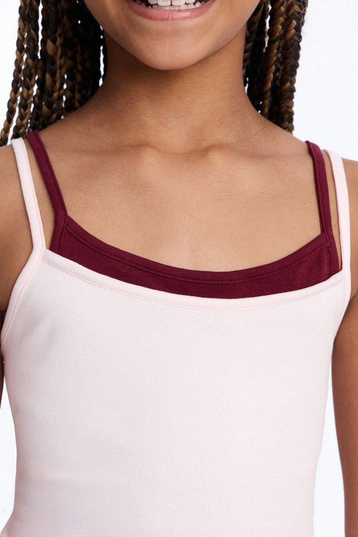 Mini Soho Babe Double Layered Cami Top - Pink/combo