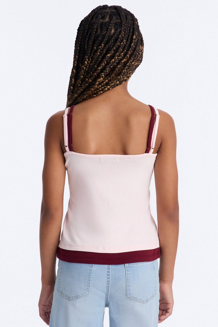 Mini Soho Babe Double Layered Cami Top - Pink/combo