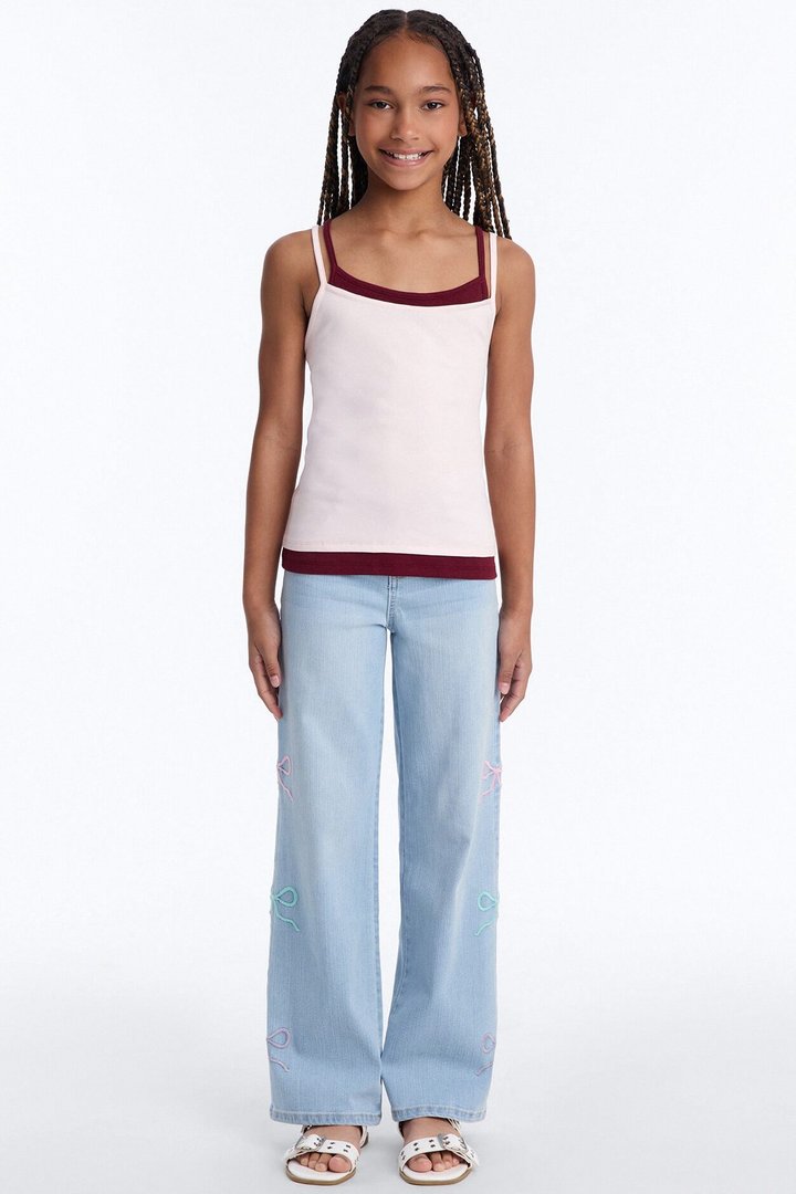 Mini Positively Pretty Wide Leg Jeans - Light Wash