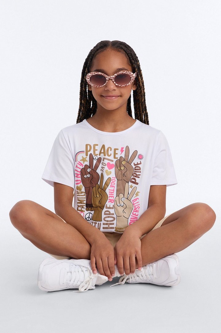 Mini Peace And Equality Bike Short Set - White/combo