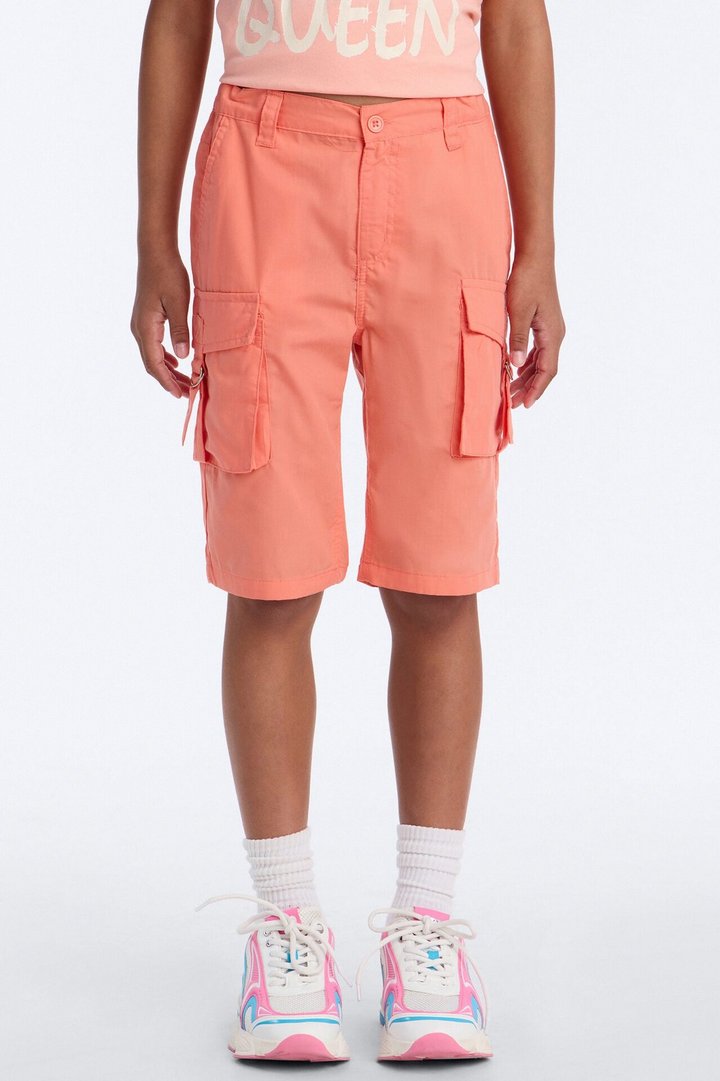 Mini Victoria Cargo Bermuda Shorts - Orange