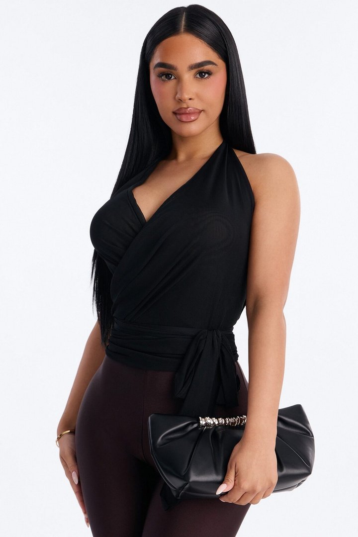 Cece Faux Leather Hardware Clutch - Black