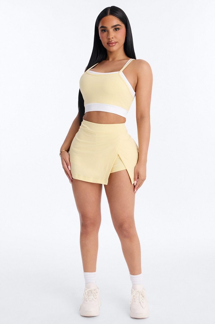 Melinda Tank And Mini Skort Set - Butter Yellow