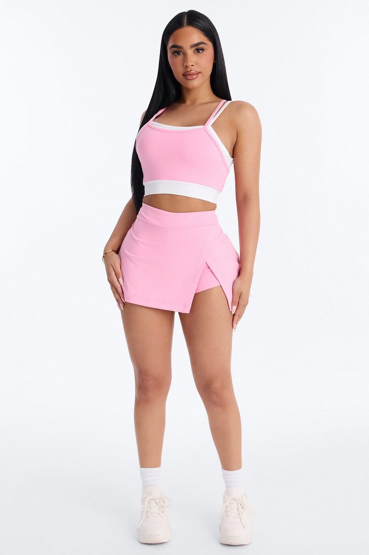 Melinda Tank And Mini Skort Set - Pink