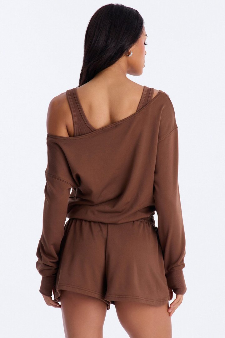 Finley Fleece Short Set - Chocolate