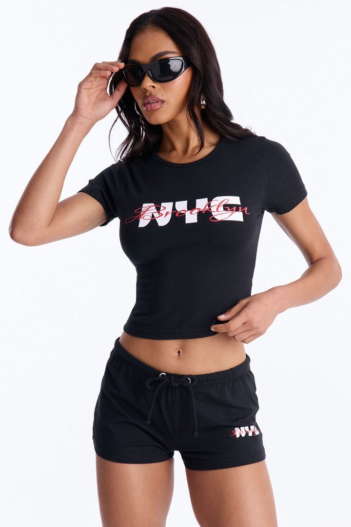 NYC Brooklyn Micro Short Set - Black