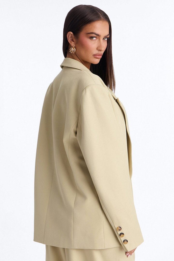 Indy Double Breasted Oversized Blazer - Sage