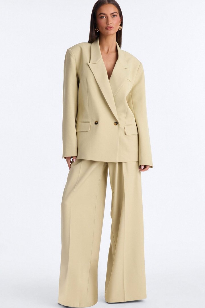 Indy Double Breasted Oversized Blazer - Sage