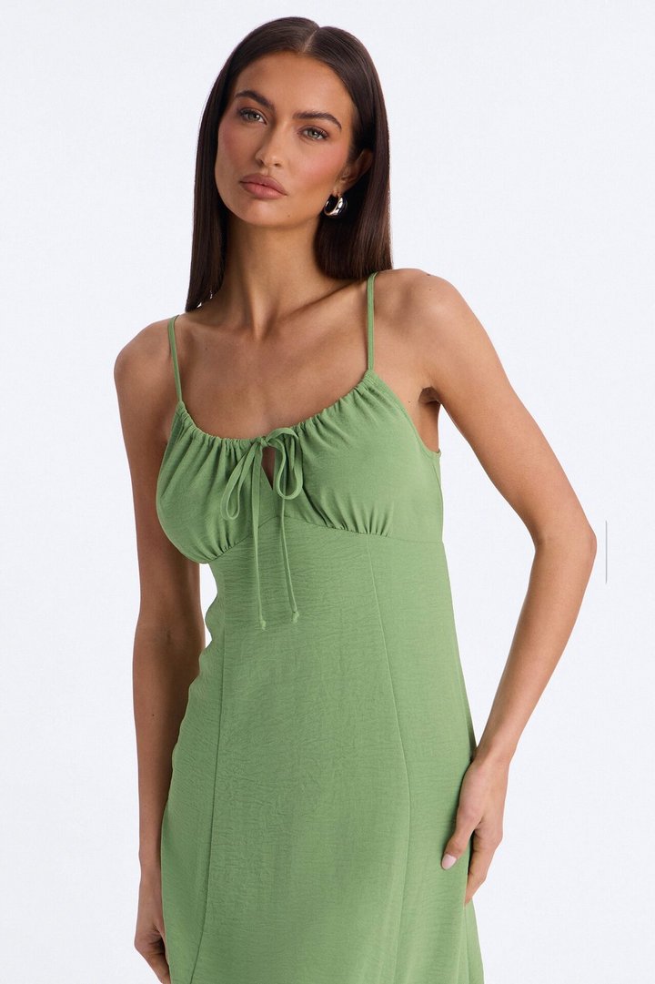 Sadie Sleeveless Airflow Maxi Dress - Olive
