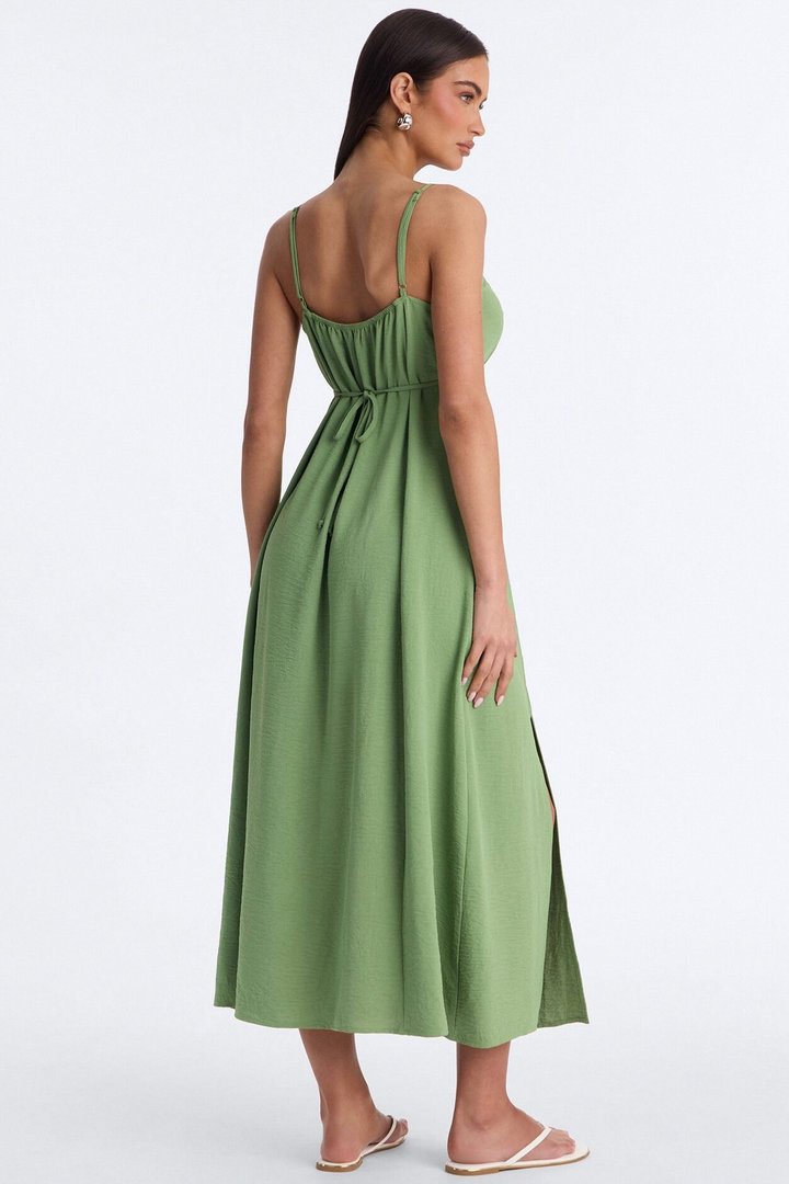 Sadie Sleeveless Airflow Maxi Dress - Olive