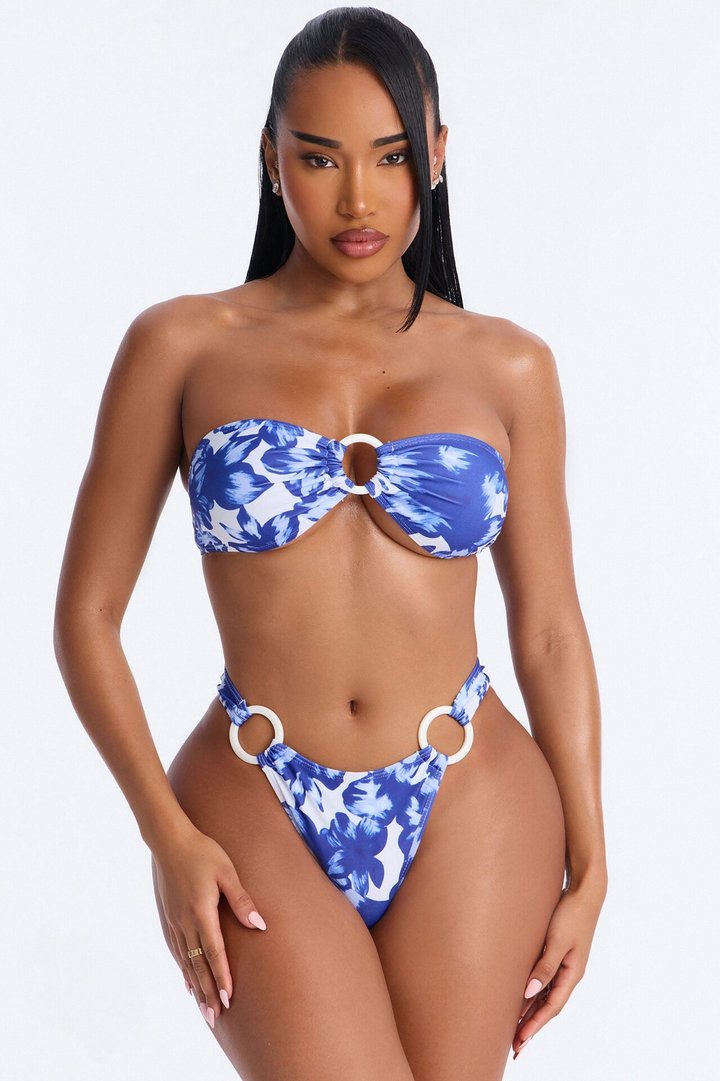 Down For Anything Bandeau 2pc Bikini - Royal/combo