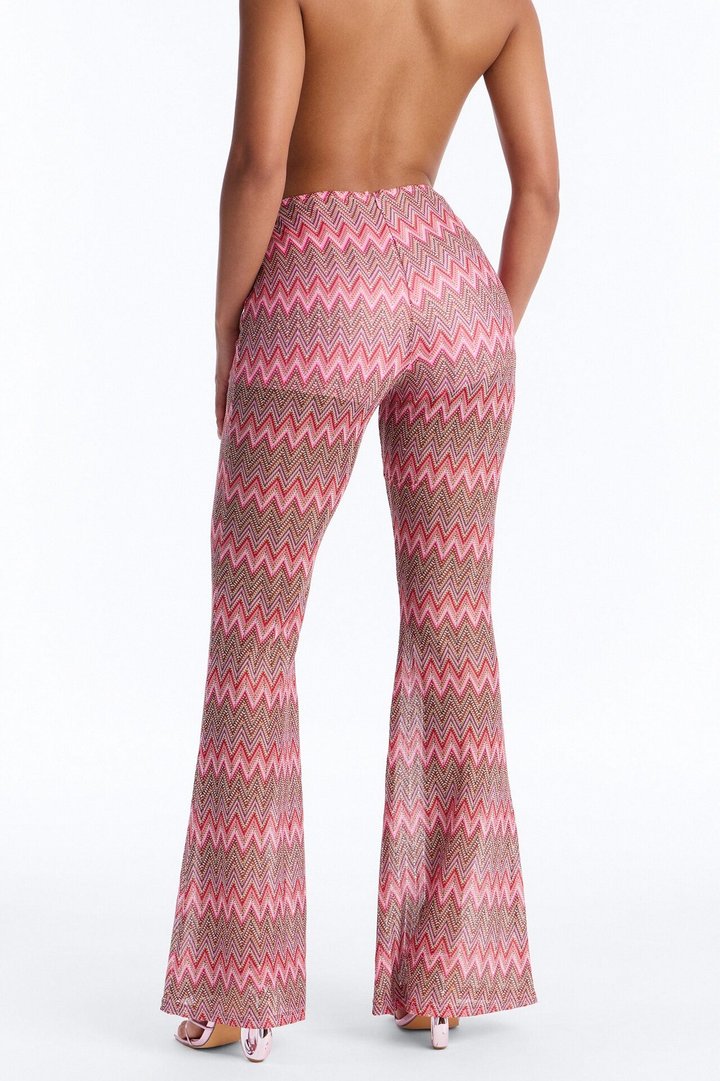Not Your Muse Festival Crochet Flare Pant 33″ - Pink/combo