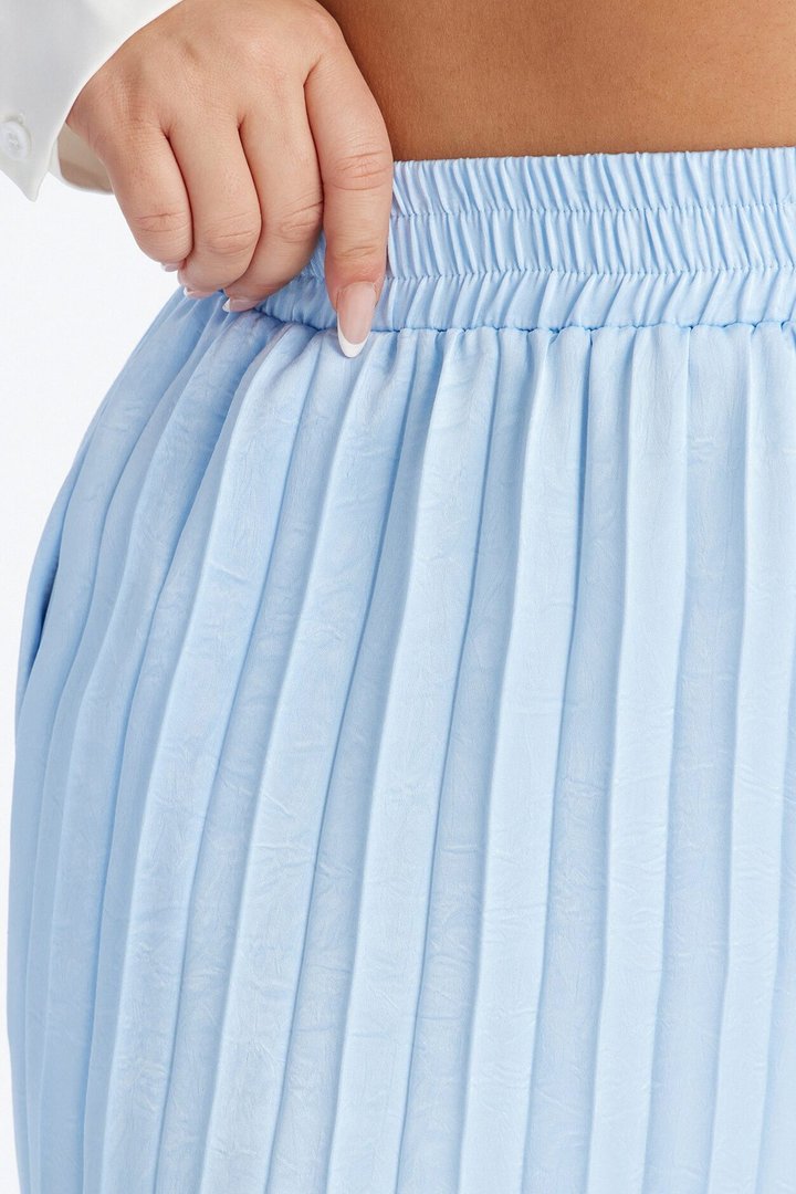 Let's Go Babe Satin Wide Leg Pant 32 - Light Blue