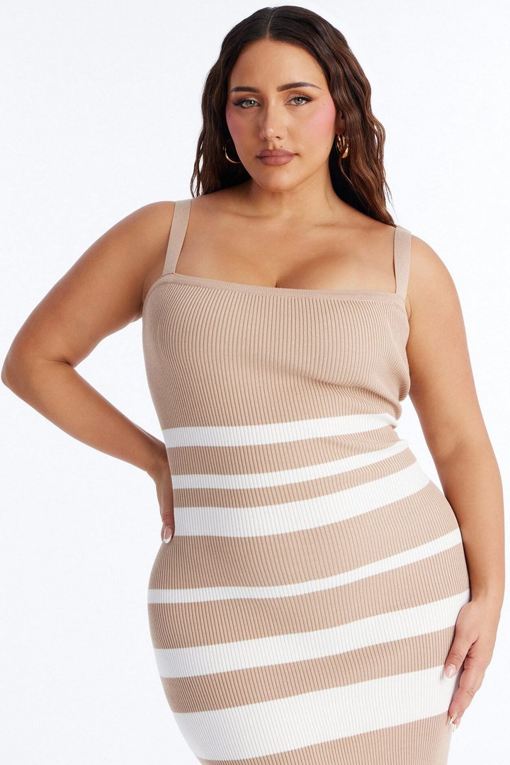 Cherry Pop Sweater Maxi Dress - Taupe