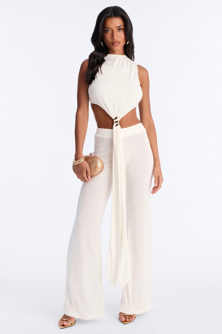 Lola Mykonos Backless Pant Set - White
