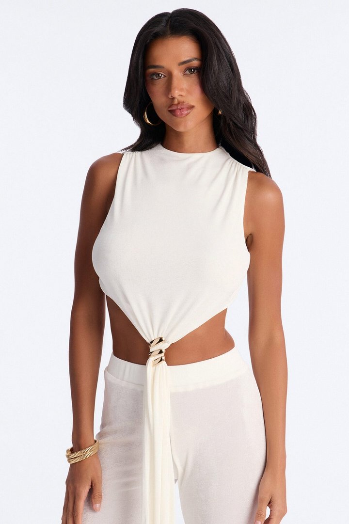 Lola Mykonos Backless Pant Set - White