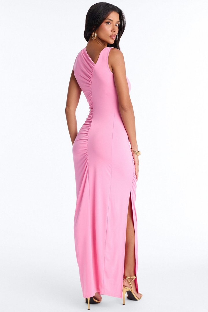 Analise Asymmetrical Maxi Dress - Pink